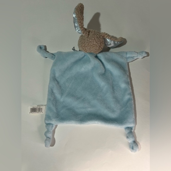 Dan Dee Brown Bunny Rabbit Lovey Blue Security Blanket Rattle Head Knot Ends - Picture 5 of 7